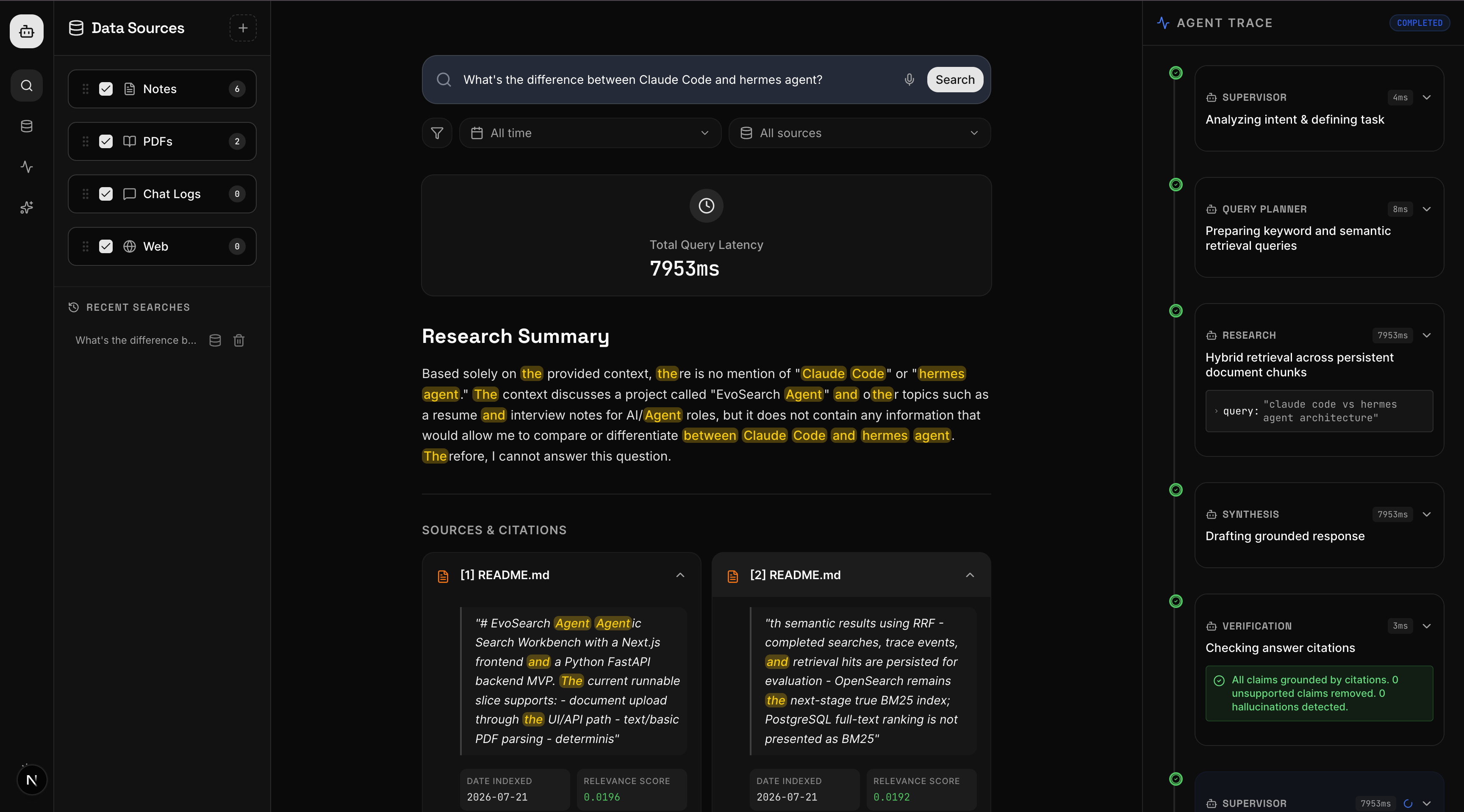 EvoSearchAgent project preview